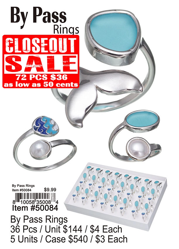 By Pass Rings - Closeout 72 Pcs.